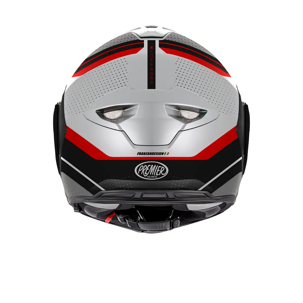 Premier Helmets X-Charger Hjelm Sort Grå Rød Hvid