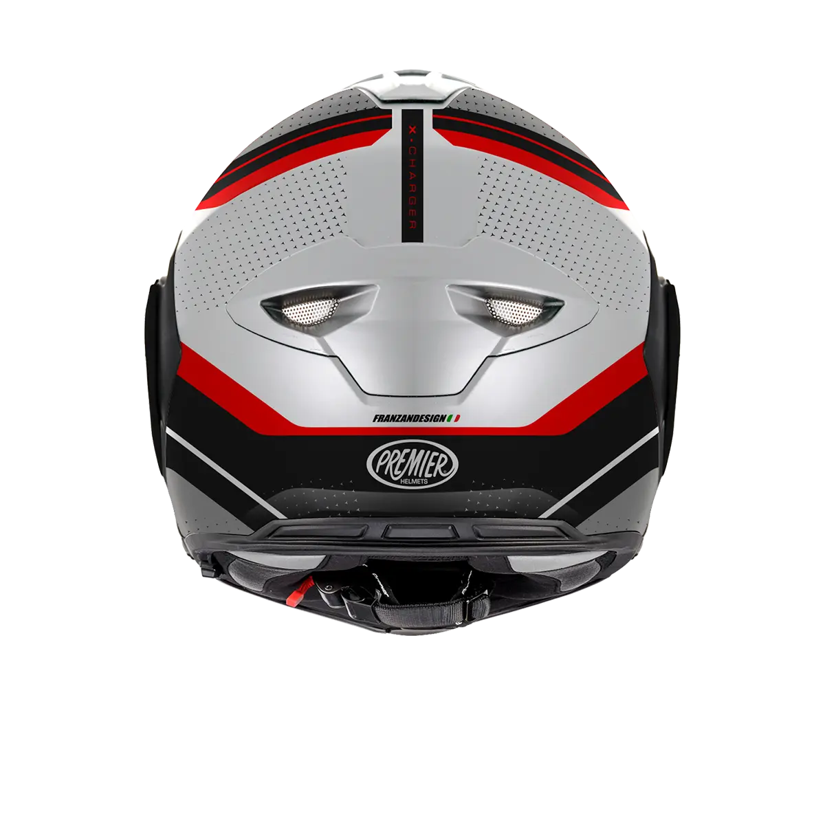 Premier Helmets X-Charger Hjelm Sort Grå Rød Hvid