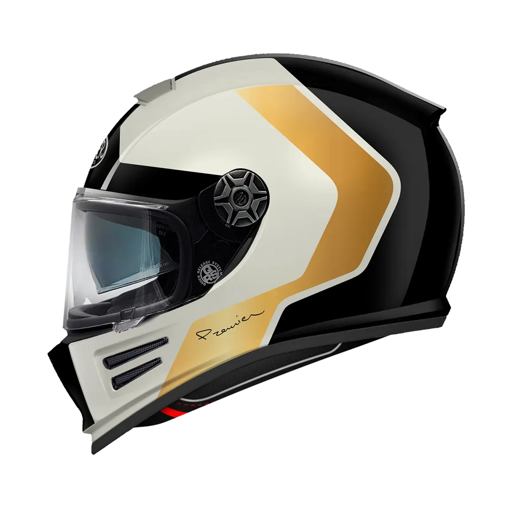 Premier Helmets Commander GP Sort Guld Hvid