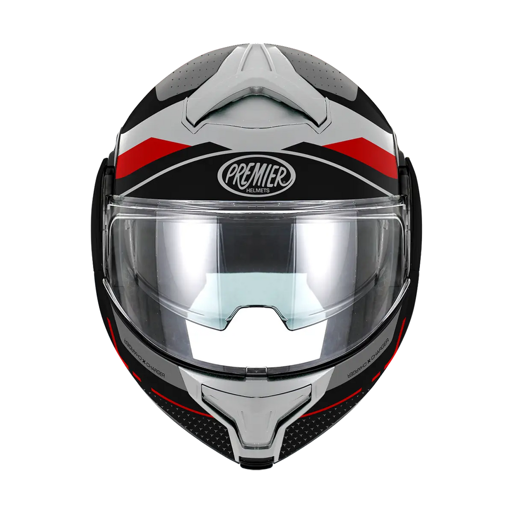 Premier Helmets X-Charger Hjelm Sort Grå Rød Hvid