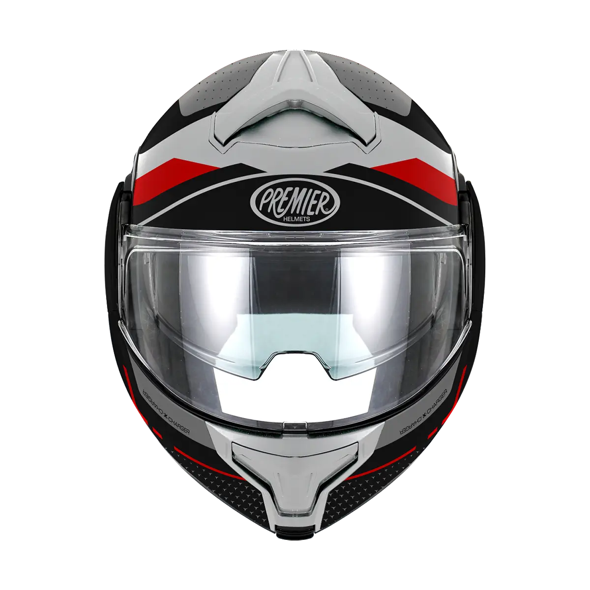 Premier Helmets X-Charger Hjelm Sort Grå Rød Hvid