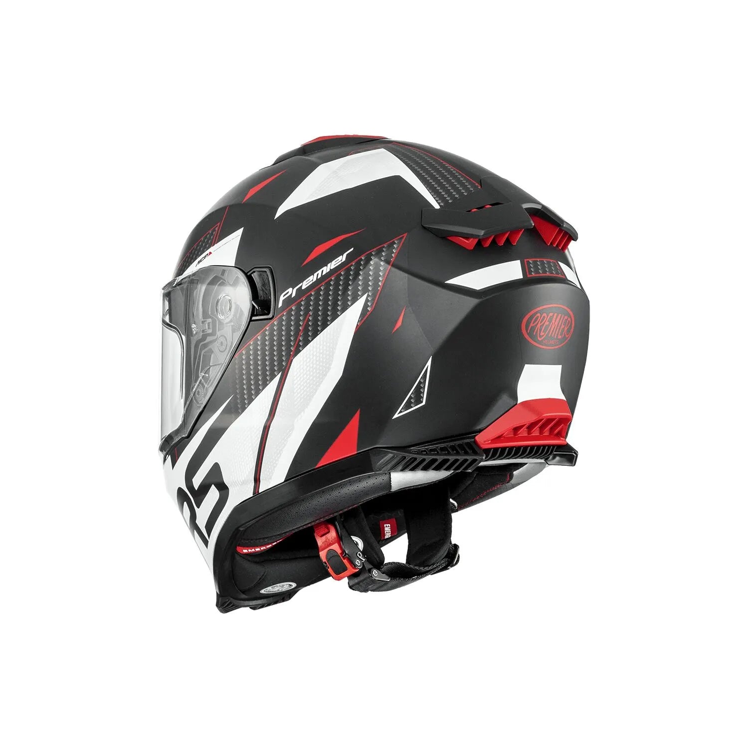 Premier Helmets Typhoon Hjelm Mat Grå Rød Hvid