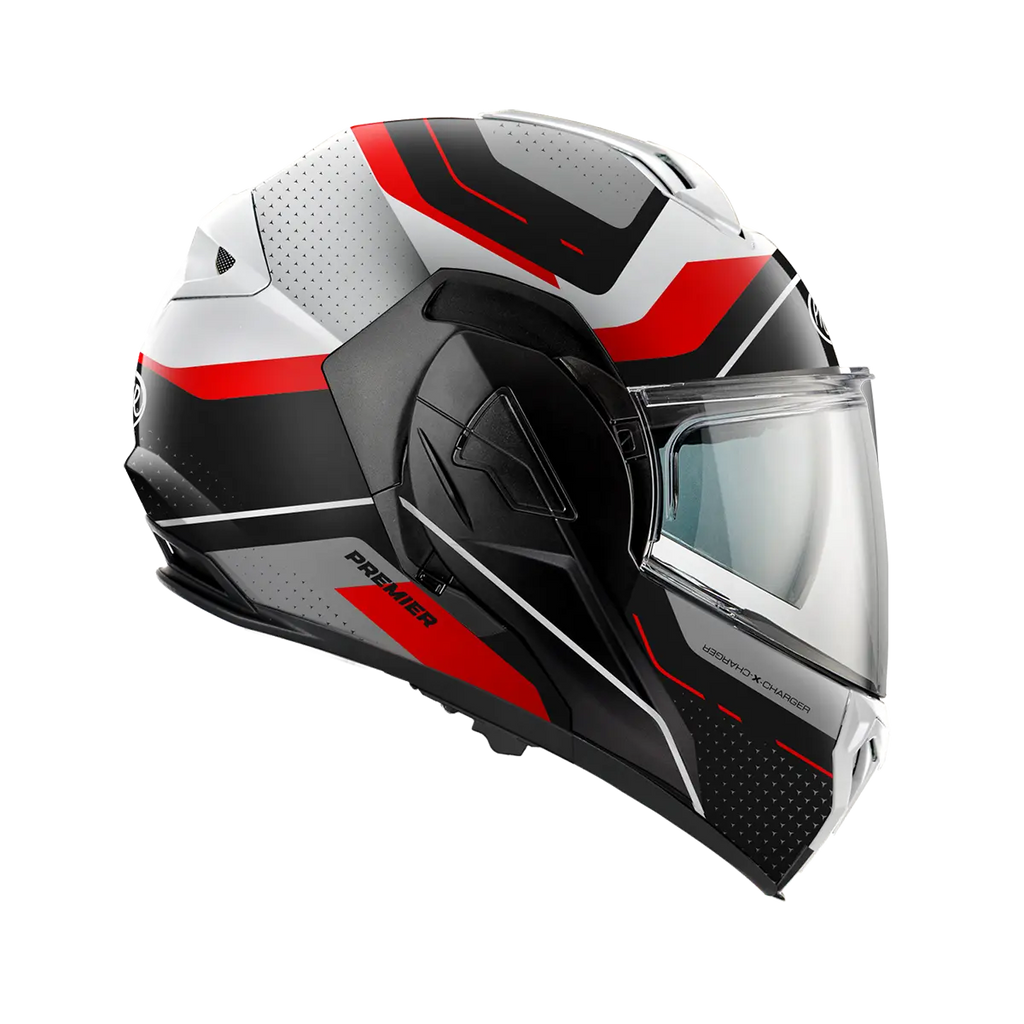 Premier Helmets X-Charger Hjelm Sort Grå Rød Hvid