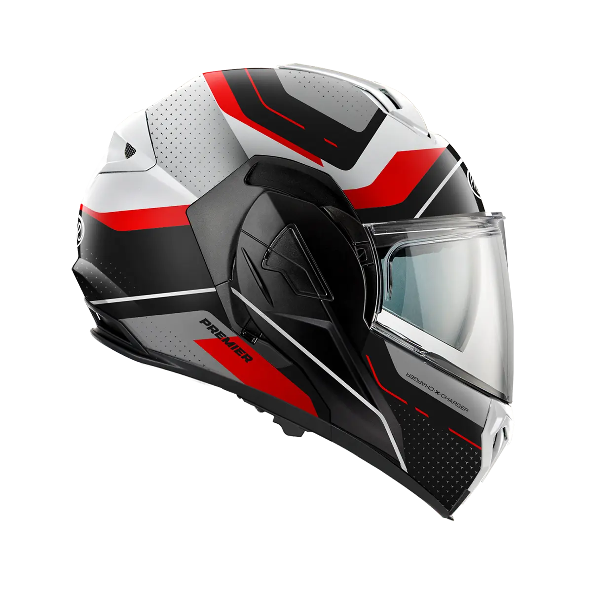 Premier Helmets X-Charger Hjelm Sort Grå Rød Hvid