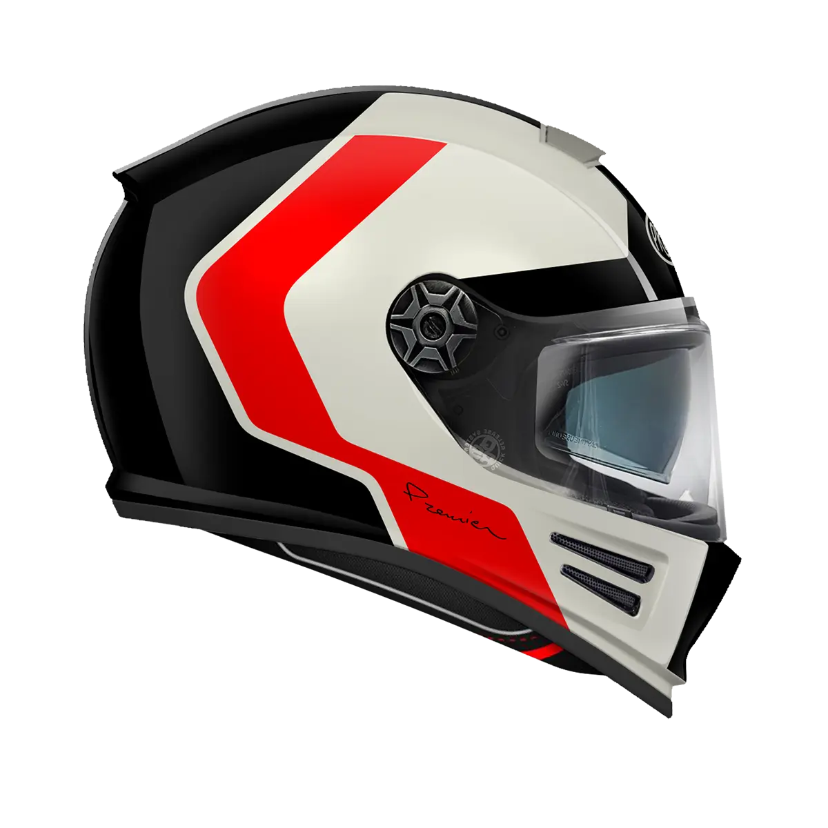 Premier Helmets Commander GP Hjelm Sort Rød Hvid