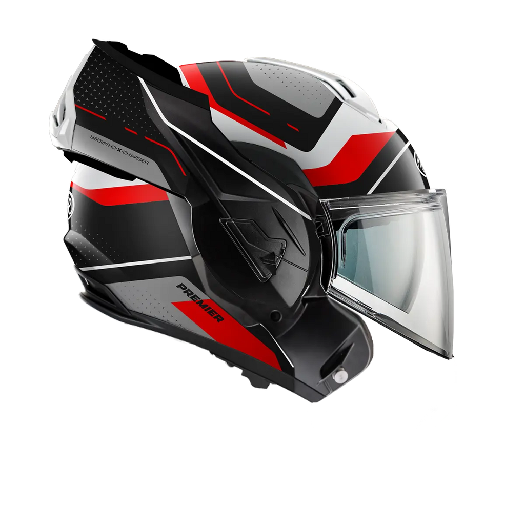 Premier Helmets X-Charger Hjelm Sort Grå Rød Hvid