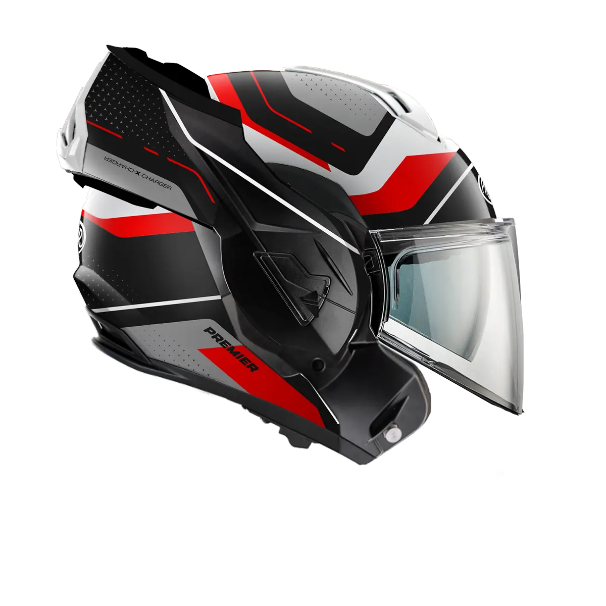 Premier Helmets X-Charger Hjelm Sort Grå Rød Hvid