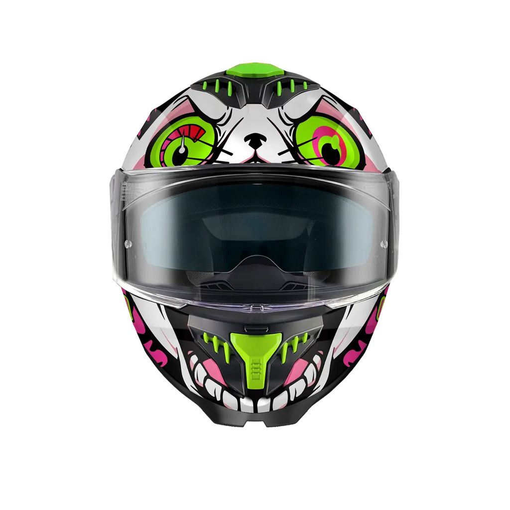 Premier Helmets Typhoon Fullfacehjelm Pink Grøn Hvid