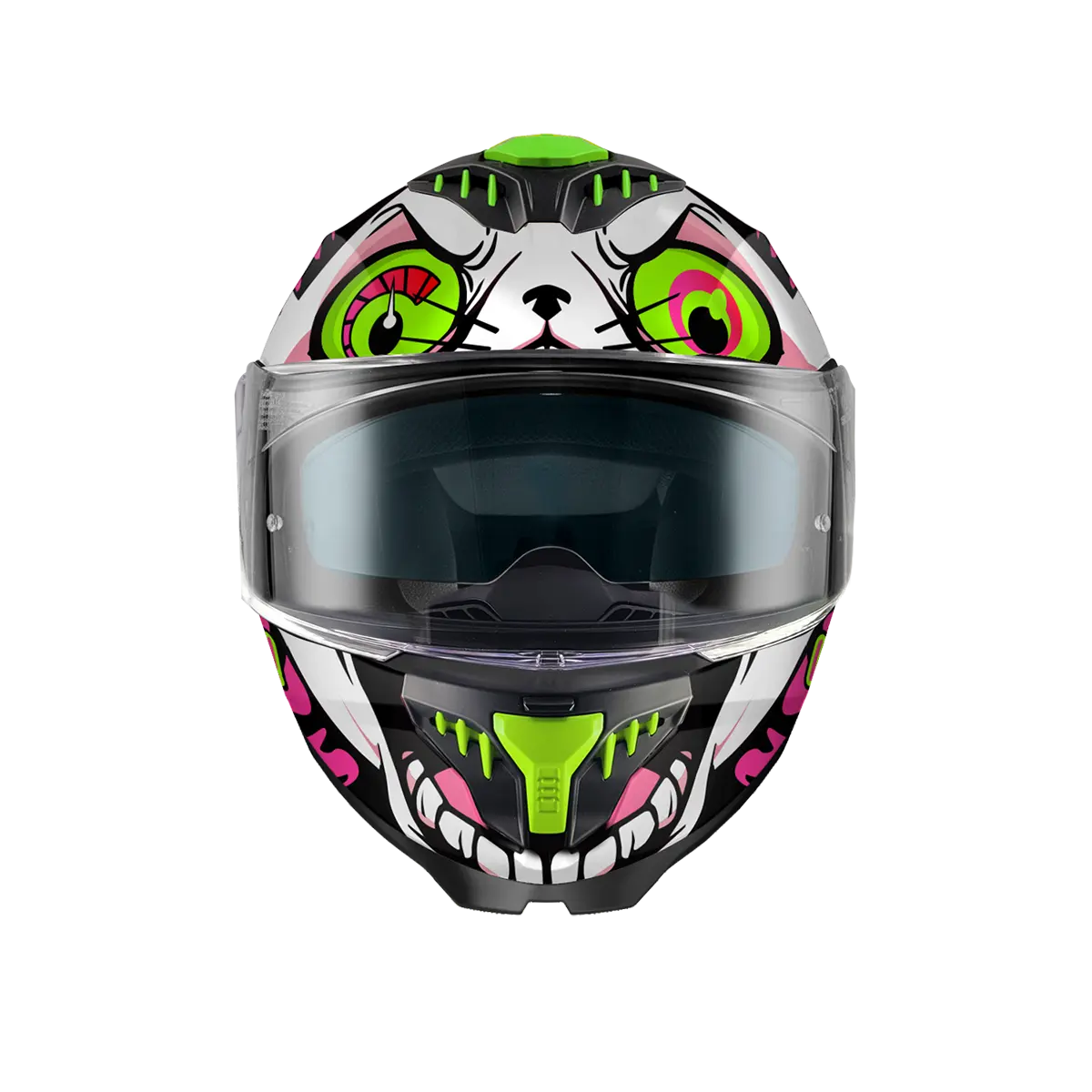 Premier Helmets Typhoon Fullfacehjelm Pink Grøn Hvid
