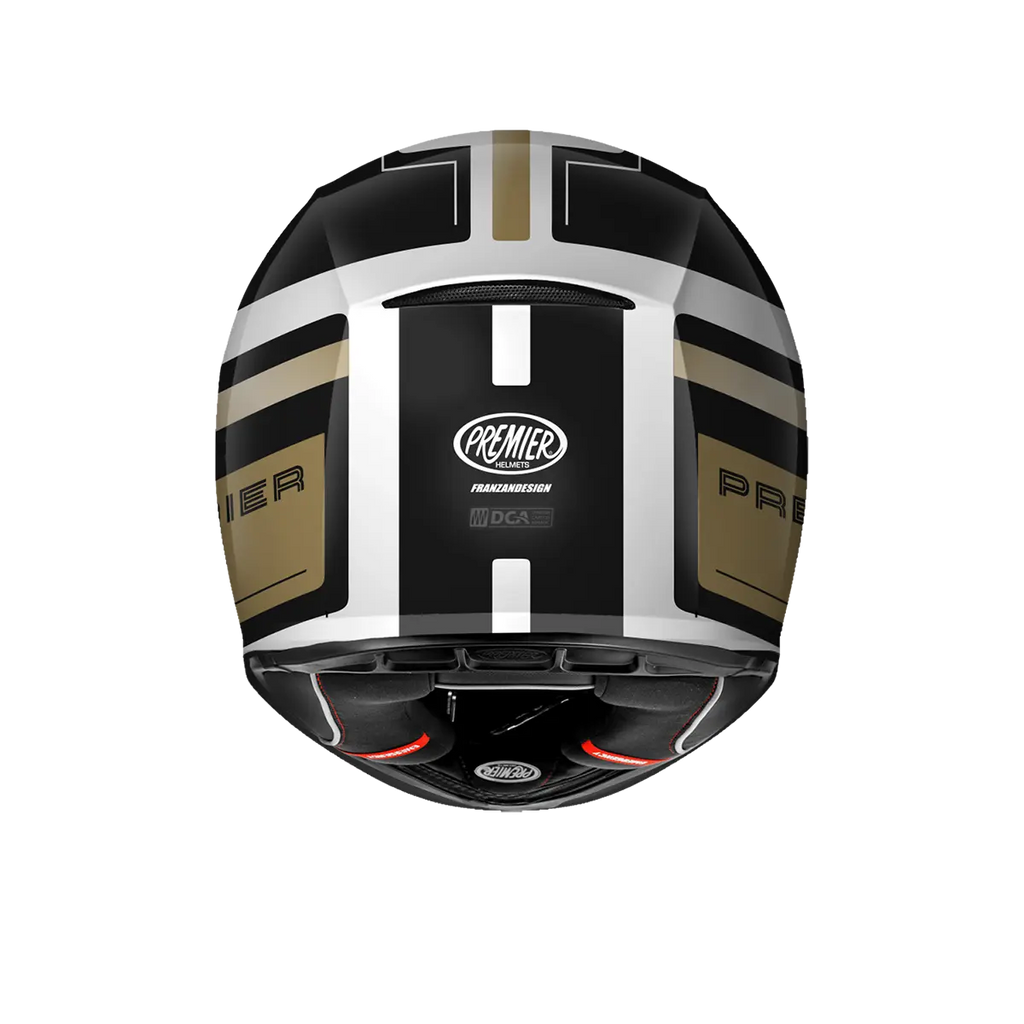Premier Helmets Commander DA Hjelm Sort Brun Hvid