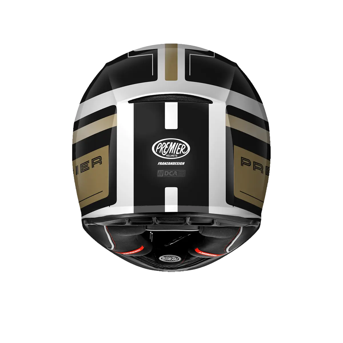 Premier Helmets Commander DA Hjelm Sort Brun Hvid
