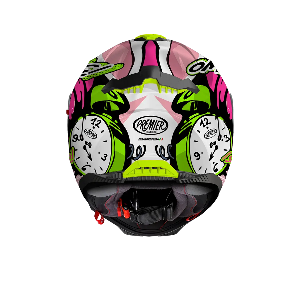Premier Helmets Typhoon Fullfacehjelm Pink Grøn Hvid