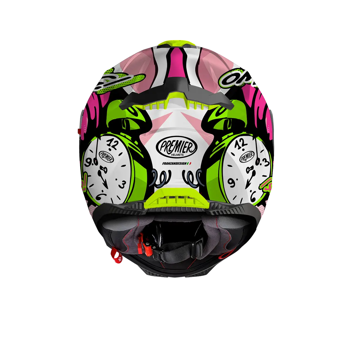 Premier Helmets Typhoon Fullfacehjelm Pink Grøn Hvid