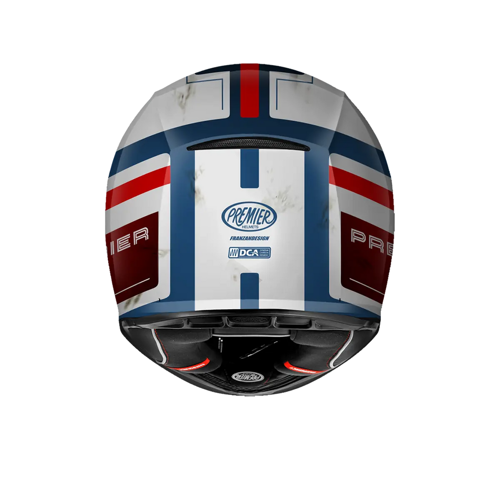 Premier Helmets Commander Carbon Hjelm Hvid Blå Rød