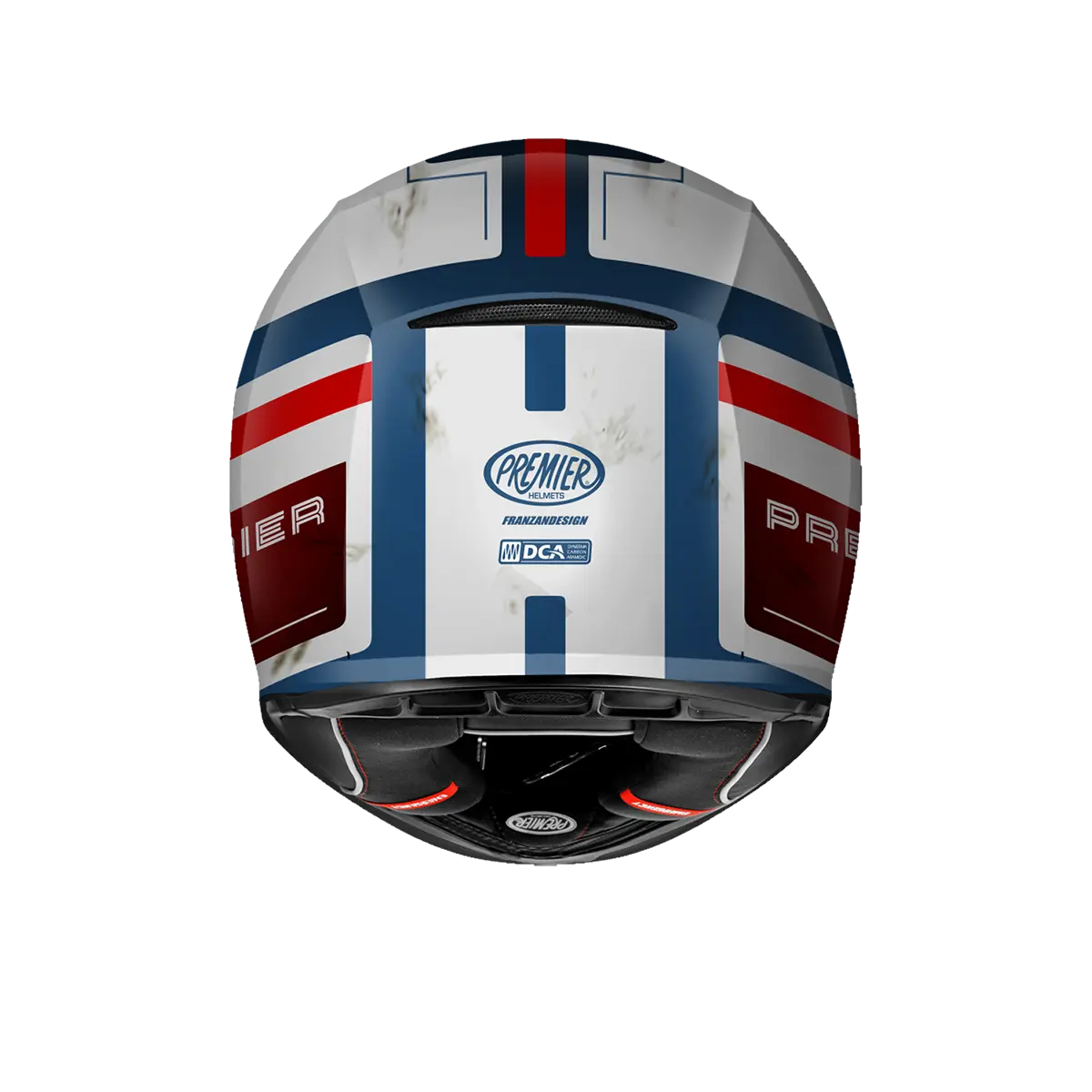 Premier Helmets Commander Carbon Hjelm Hvid Blå Rød