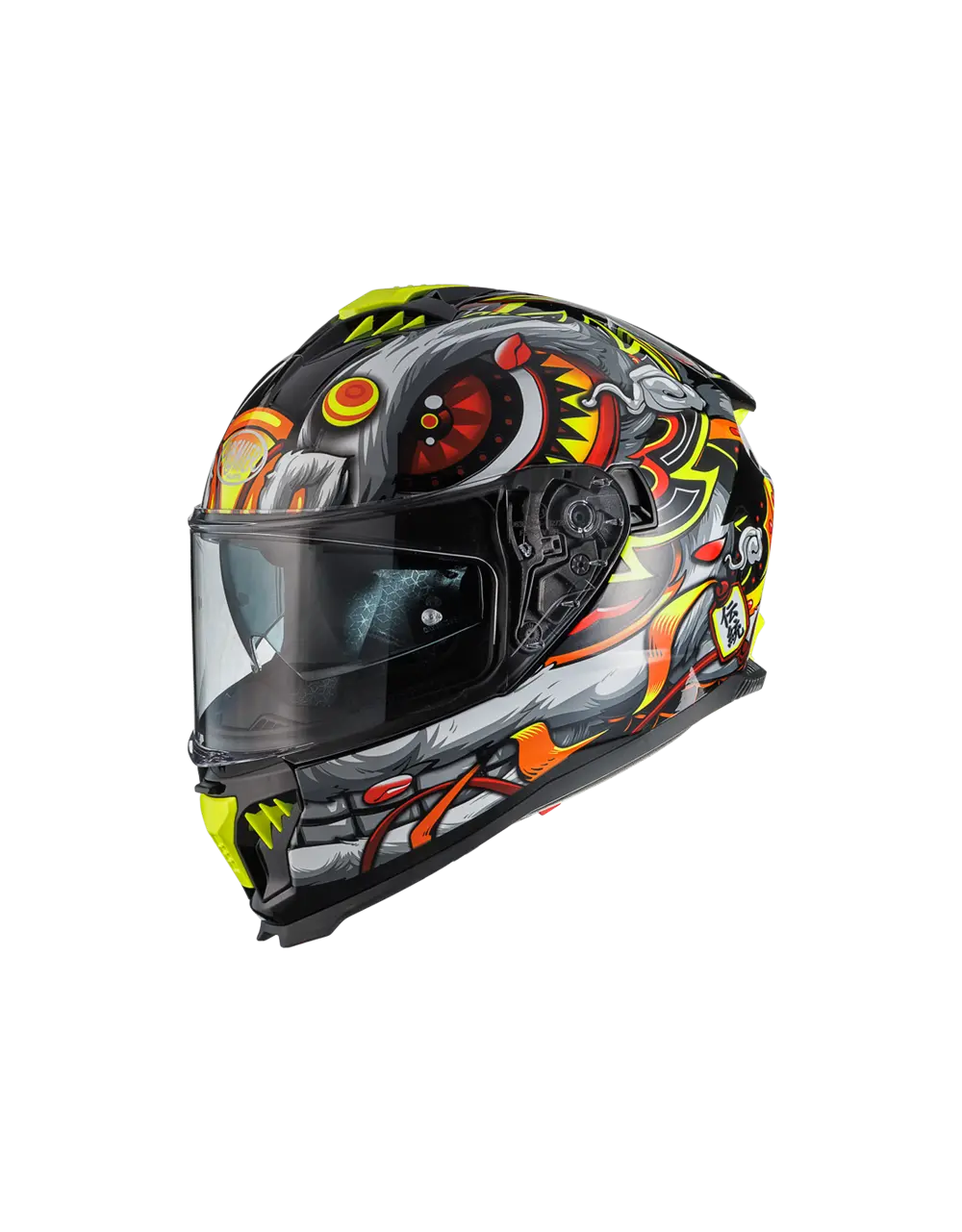 Premier Helmets Typhoon LY Graphic hjelm Grå Rød Gul