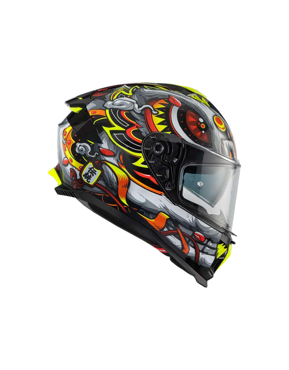 Premier Helmets Typhoon LY Graphic hjelm Grå Rød Gul