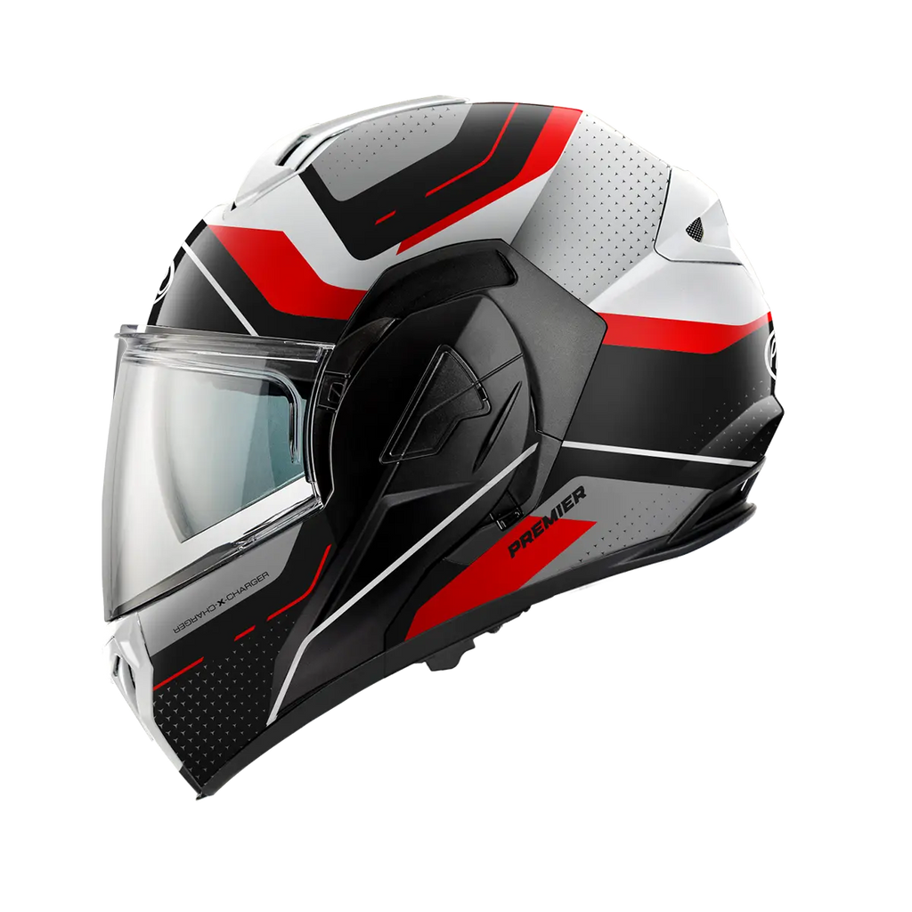 Premier Helmets X-Charger Hjelm Sort Grå Rød Hvid