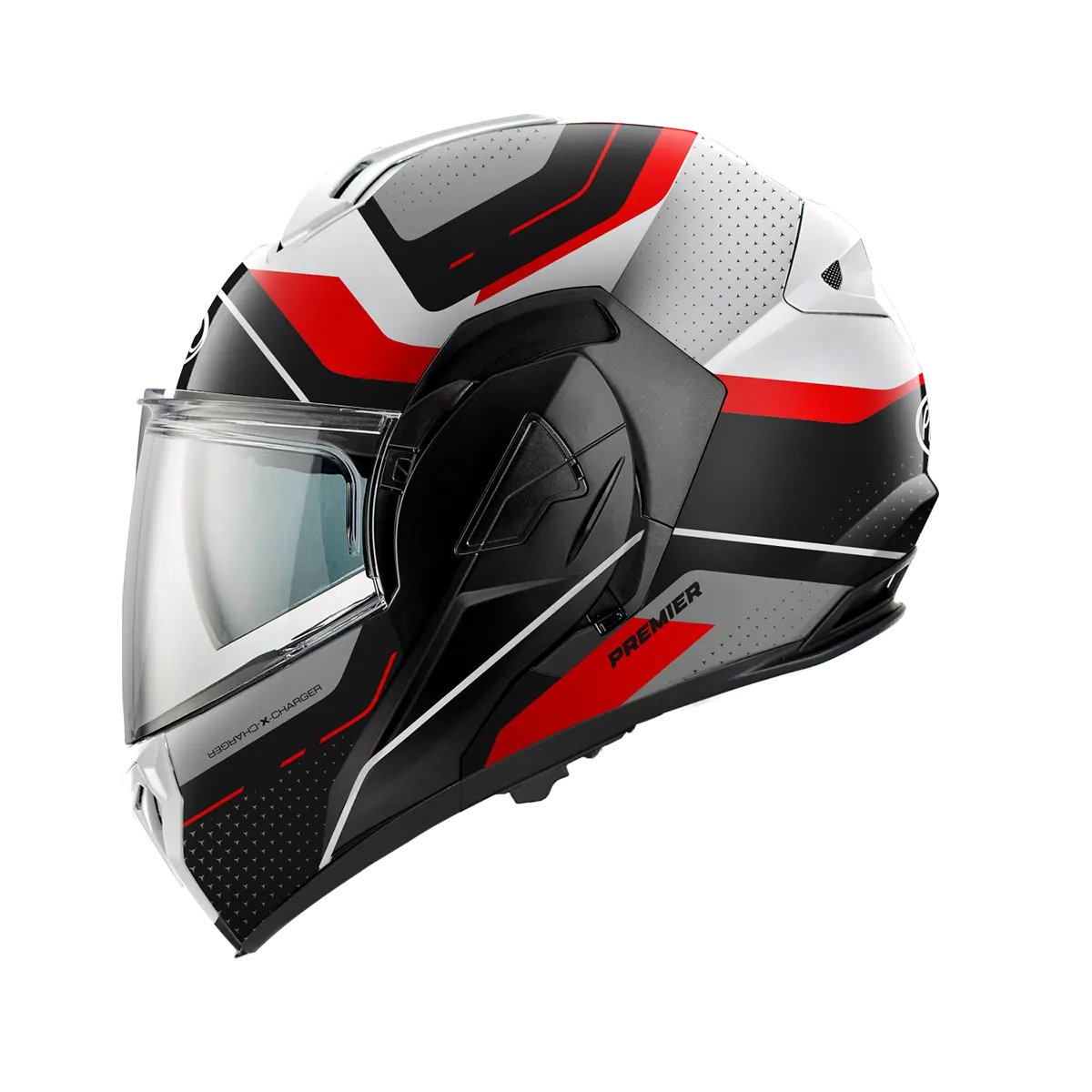 Premier Helmets X-Charger Hjelm Sort Grå Rød Hvid