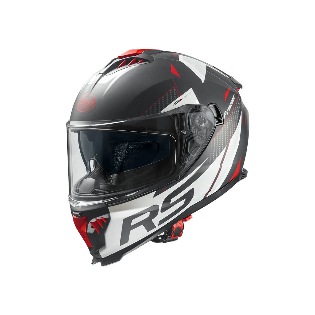Premier Helmets Typhoon Hjelm Mat Grå Rød Hvid