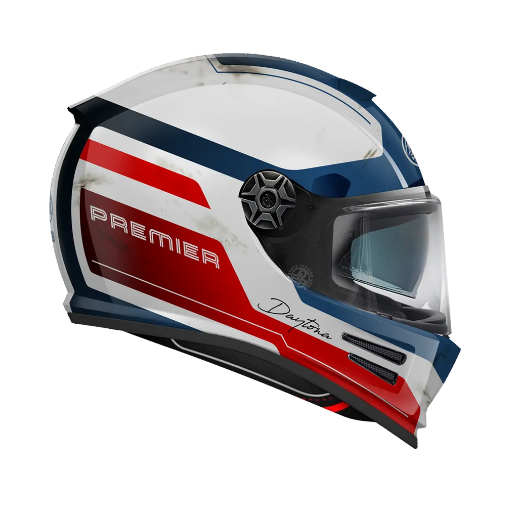 Premier Helmets Commander Carbon Hjelm Hvid Blå Rød