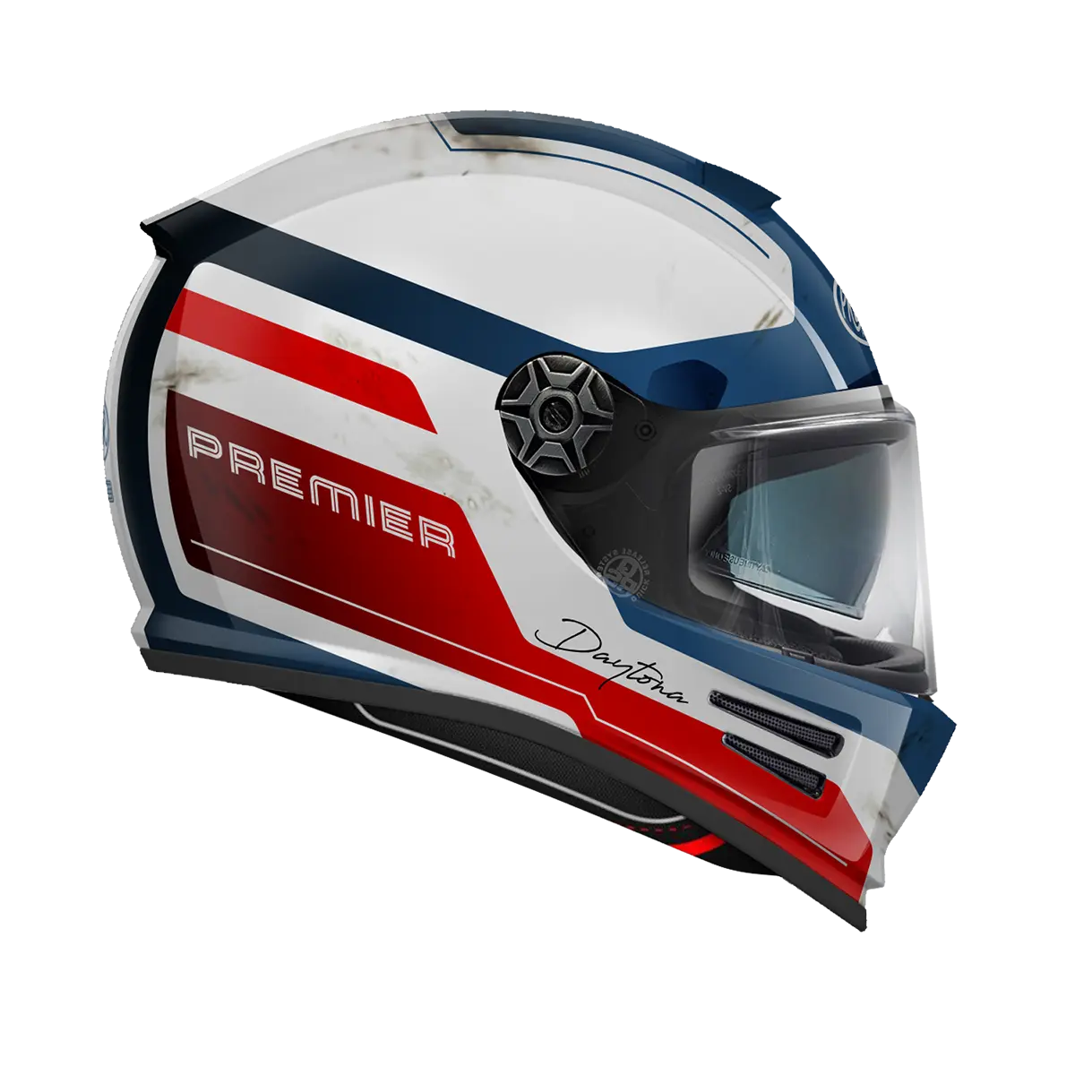 Premier Helmets Commander Carbon Hjelm Hvid Blå Rød