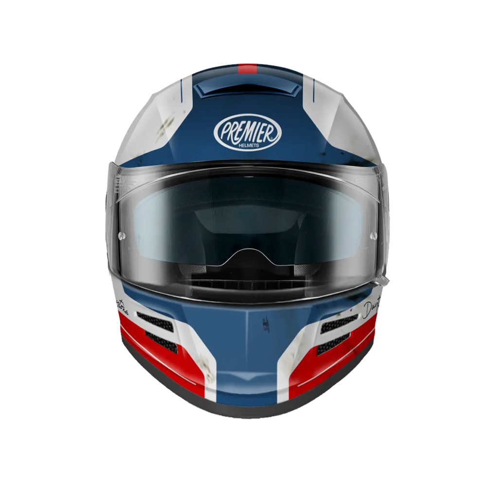 Premier Helmets Commander Carbon Hjelm Hvid Blå Rød
