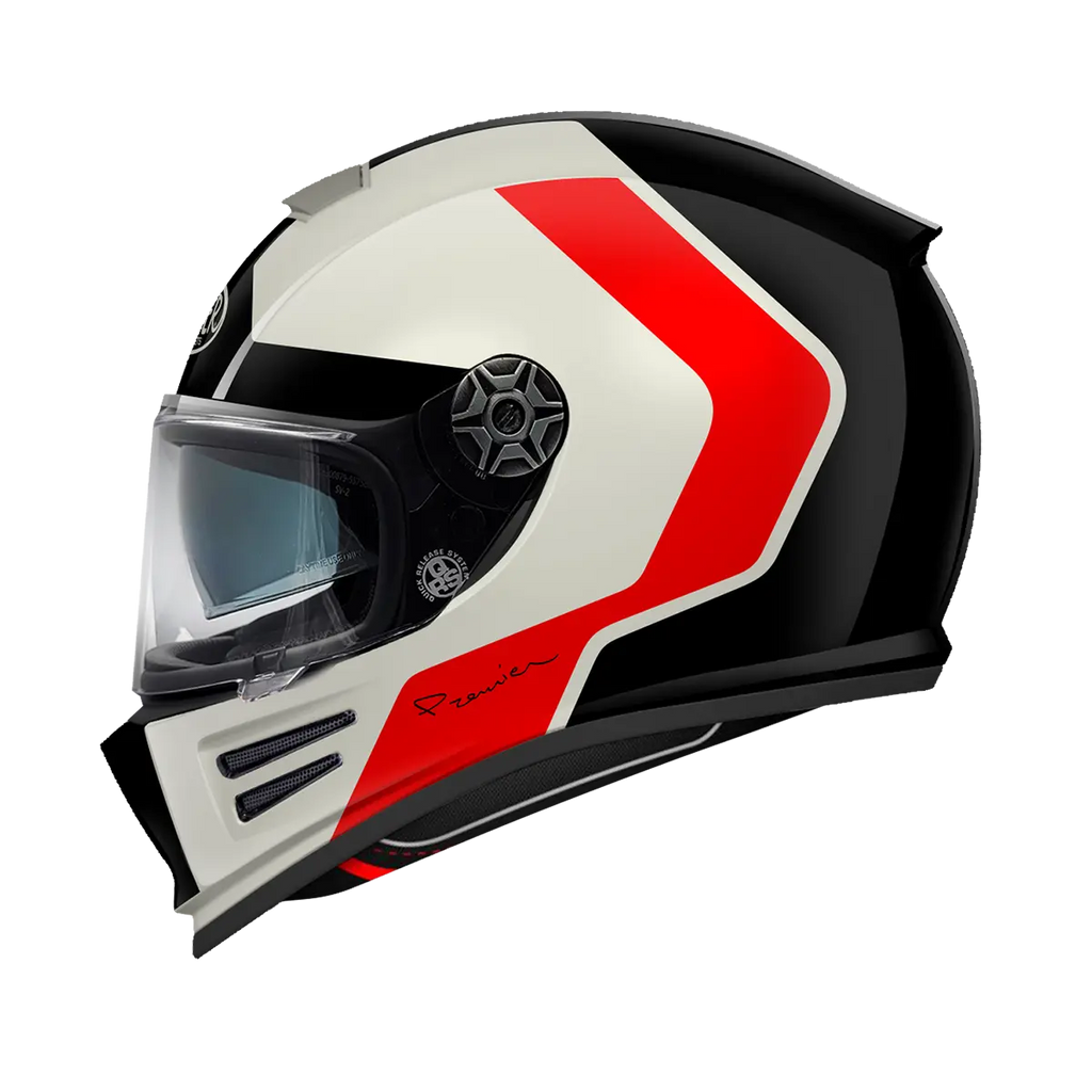 Premier Helmets Commander GP Hjelm Sort Rød Hvid