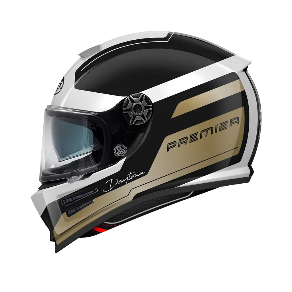Premier Helmets Commander DA Hjelm Sort Brun Hvid
