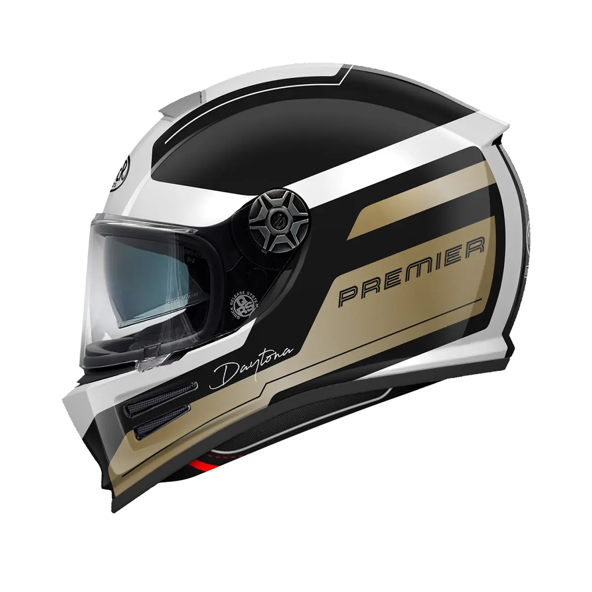 Premier Helmets Commander DA Hjelm Sort Brun Hvid