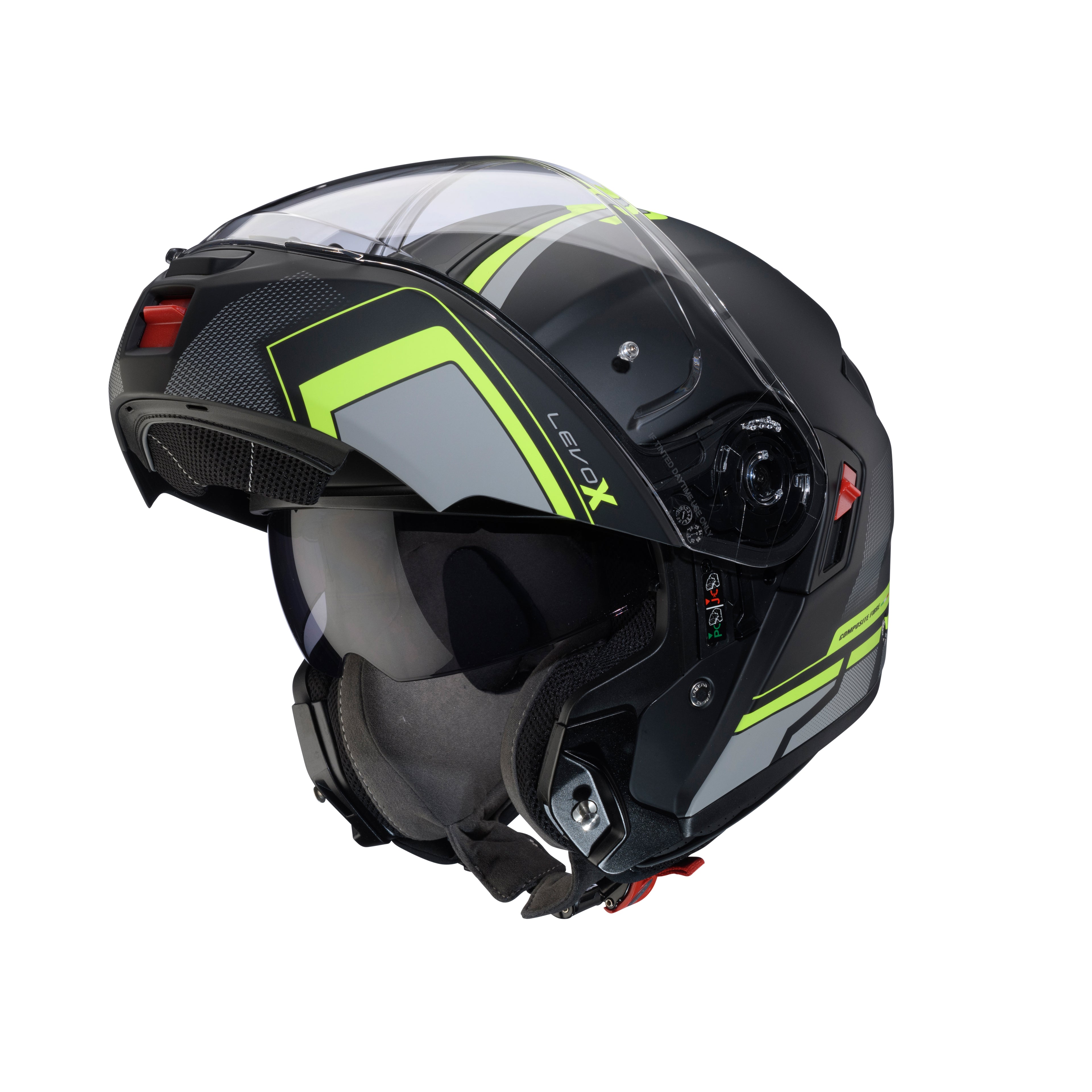 Caberg Levo X Elite mattsort/fluo gul