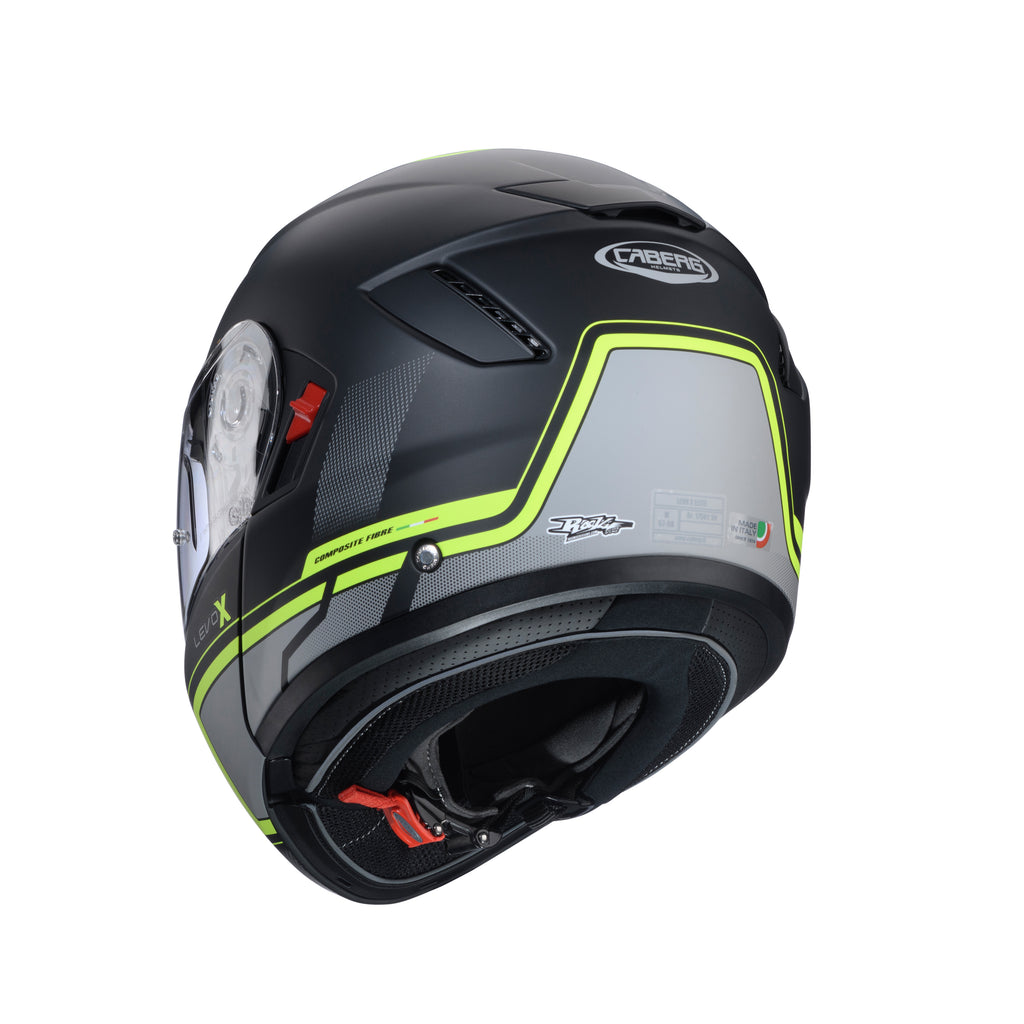 Caberg Levo X Elite mattsort/fluo gul