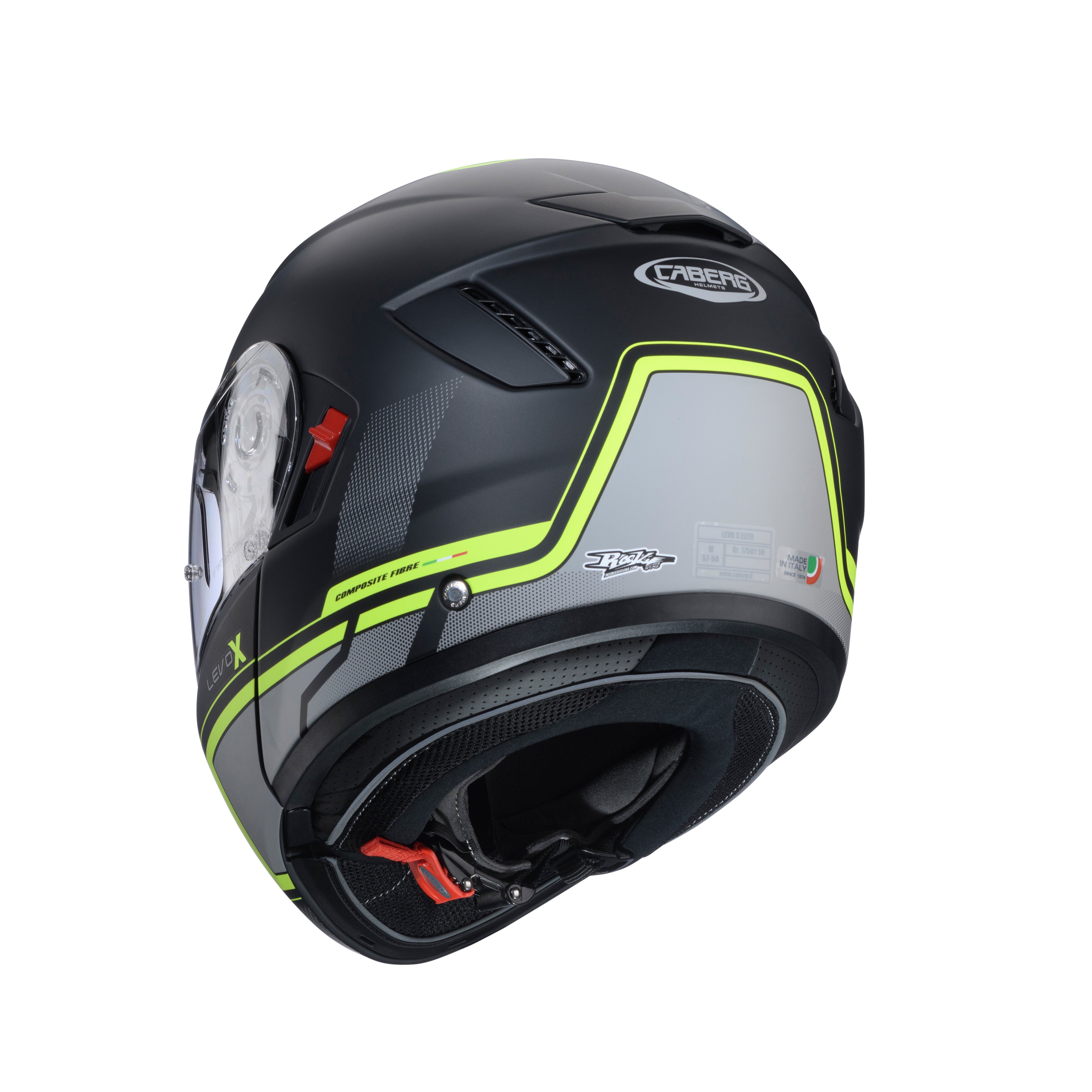 Caberg Levo X Elite mattsort/fluo gul
