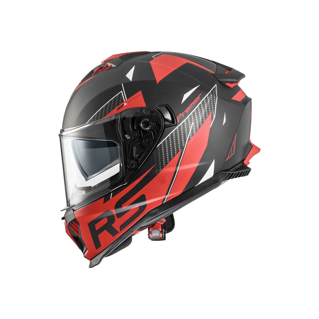 Premier Helmets Typhoon Fullface Hjelm Mat Sort Rød