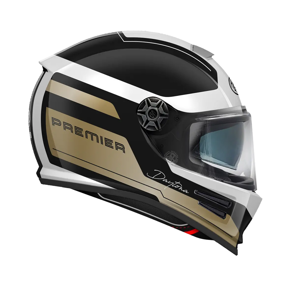 Premier Helmets Commander DA Hjelm Sort Brun Hvid