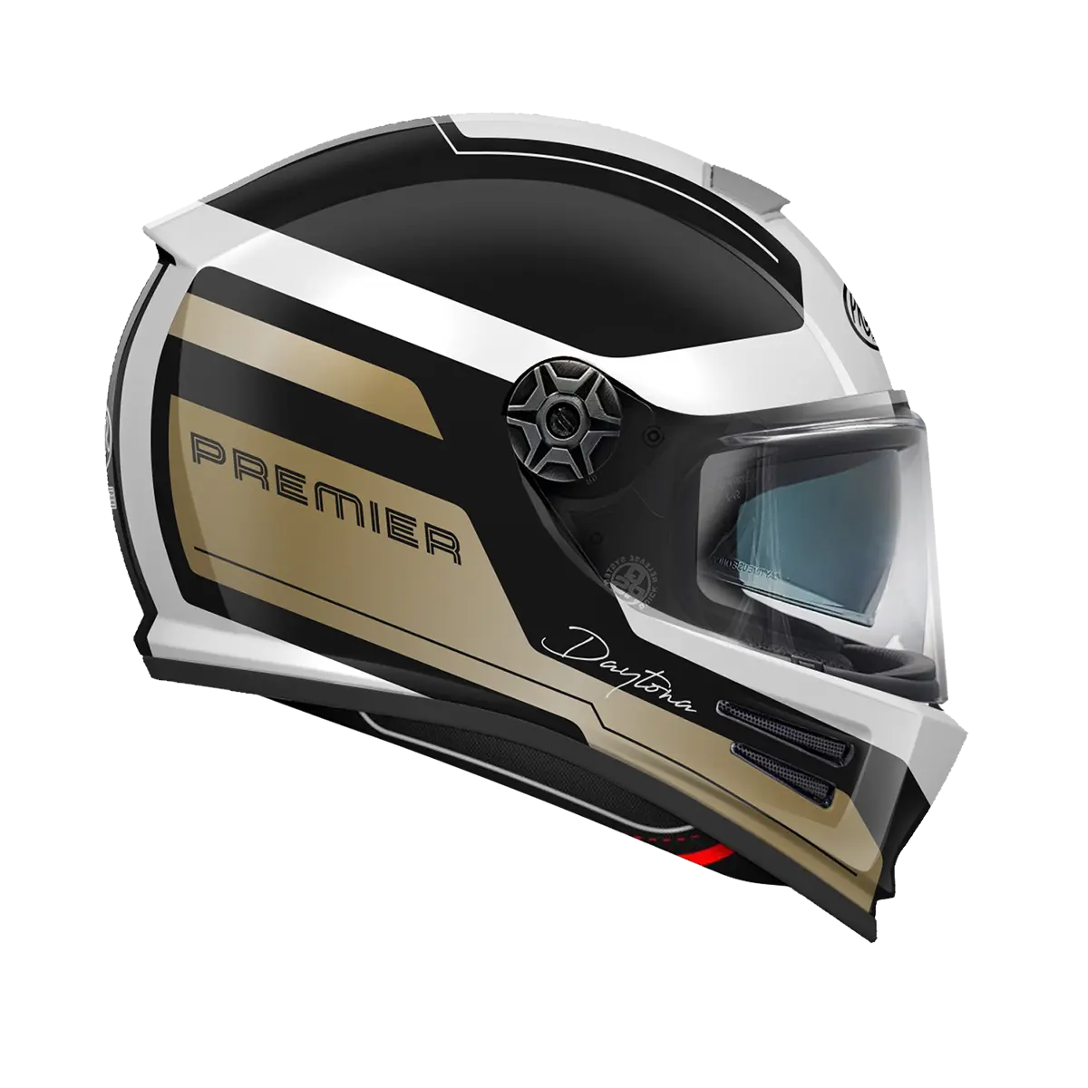 Premier Helmets Commander DA Hjelm Sort Brun Hvid