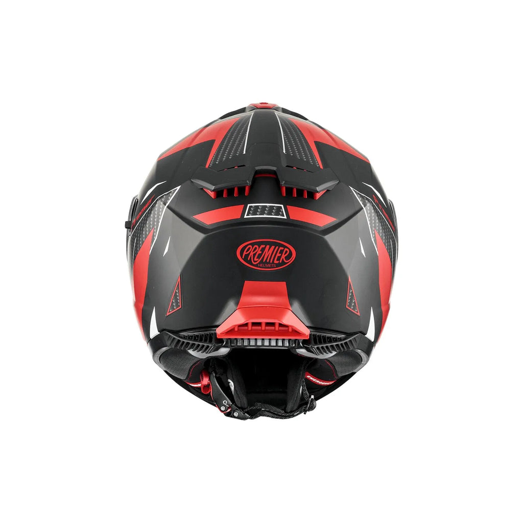 Premier Helmets Typhoon Fullface Hjelm Mat Sort Rød