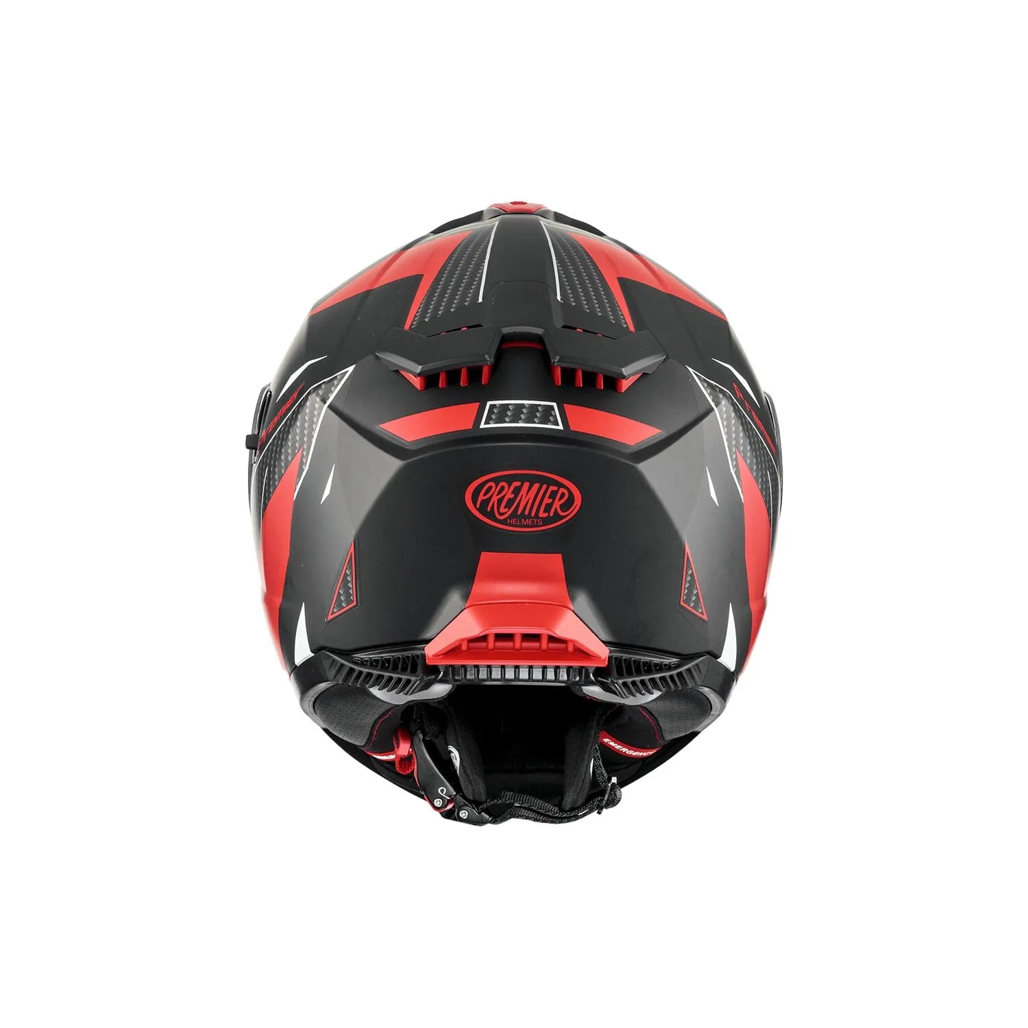 Premier Helmets Typhoon Fullface Hjelm Mat Sort Rød