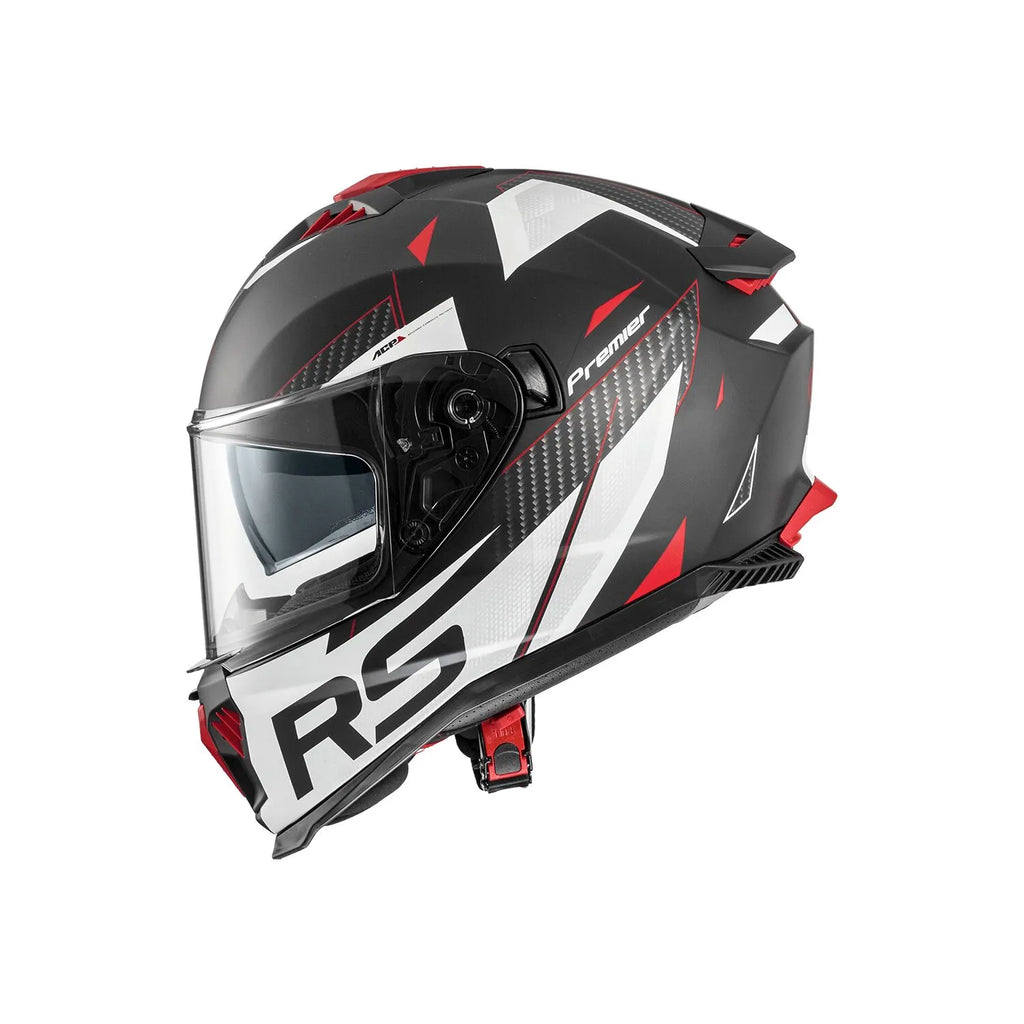 Premier Helmets Typhoon Hjelm Mat Grå Rød Hvid