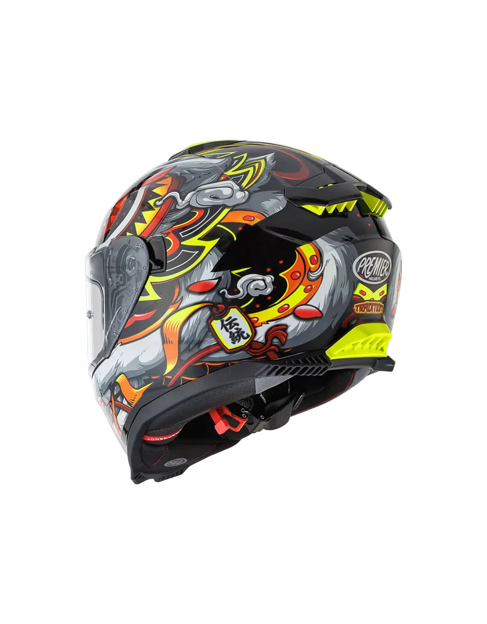 Premier Helmets Typhoon LY Graphic hjelm Grå Rød Gul