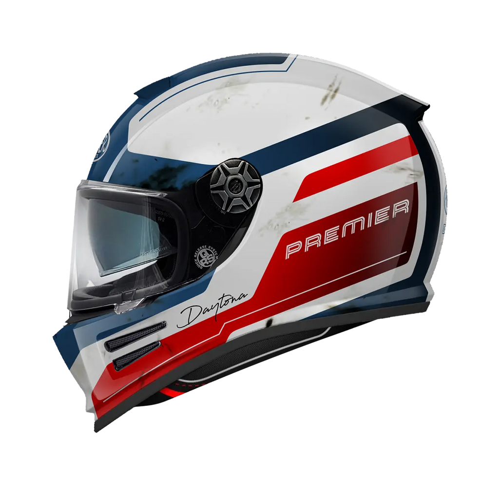 Premier Helmets Commander Carbon Hjelm Hvid Blå Rød