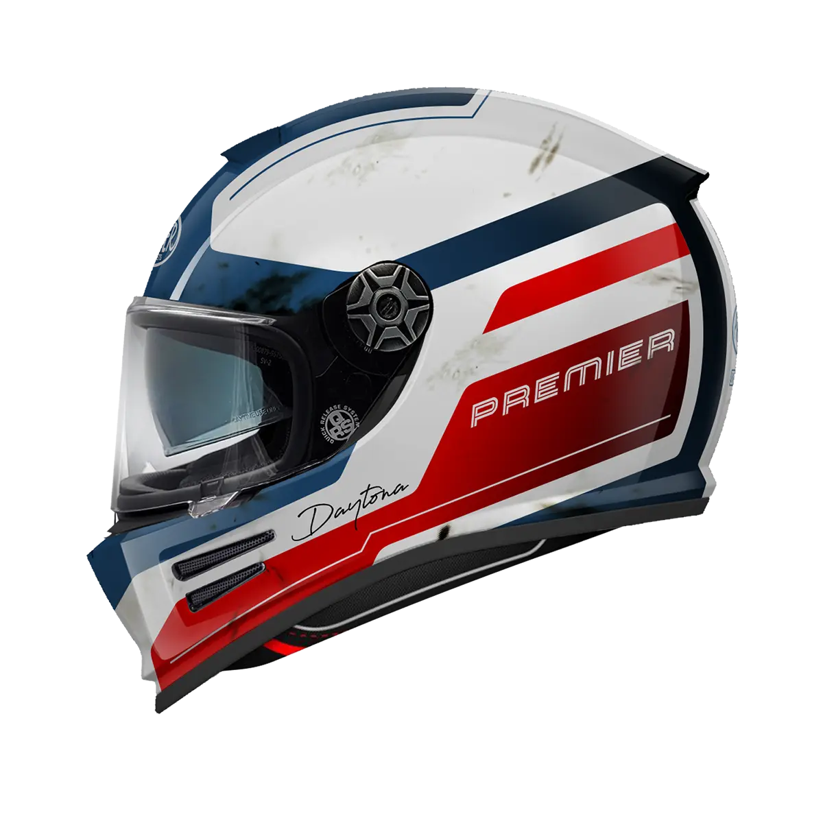 Premier Helmets Commander Carbon Hjelm Hvid Blå Rød