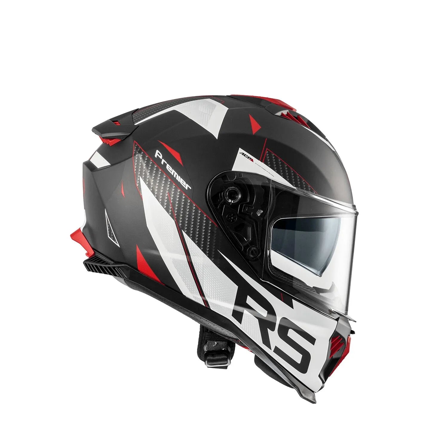 Premier Helmets Typhoon Hjelm Mat Grå Rød Hvid