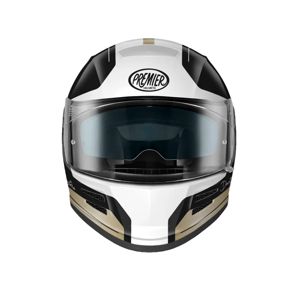 Premier Helmets Commander DA Hjelm Sort Brun Hvid