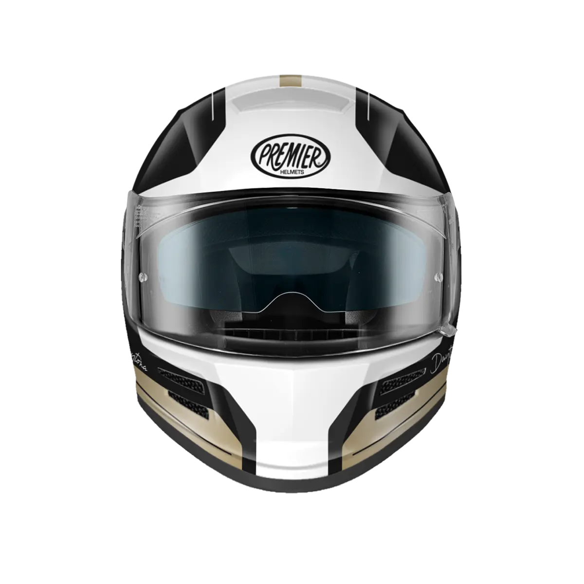 Premier Helmets Commander DA Hjelm Sort Brun Hvid
