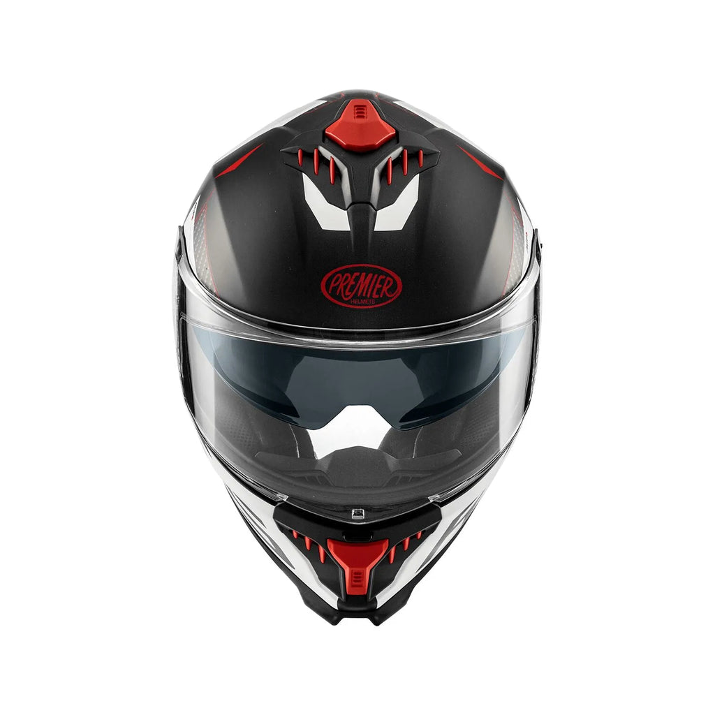 Premier Helmets Typhoon Hjelm Mat Grå Rød Hvid