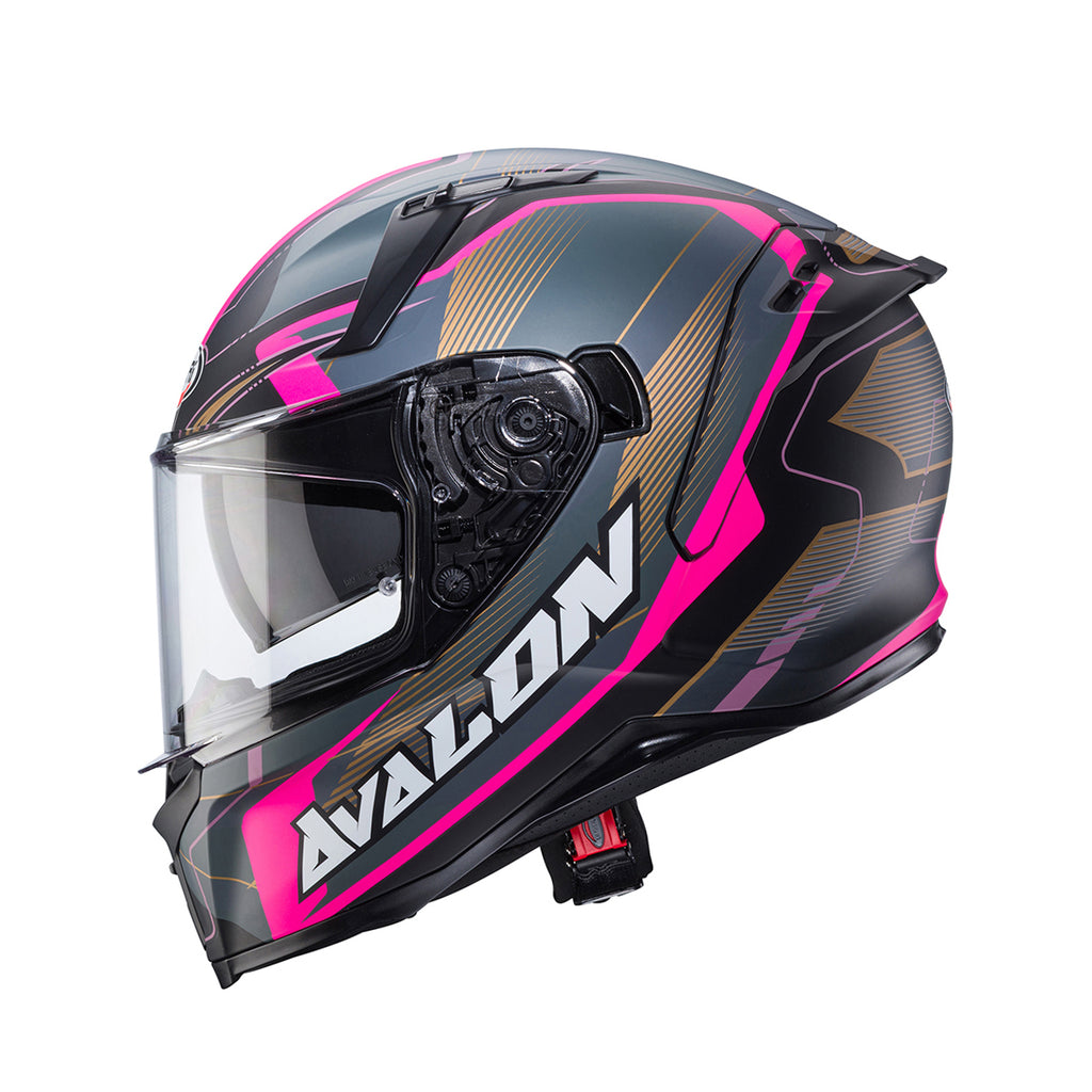 Caberg Avalon X Matsort/Grå/Pink Motorcykel Hjelm