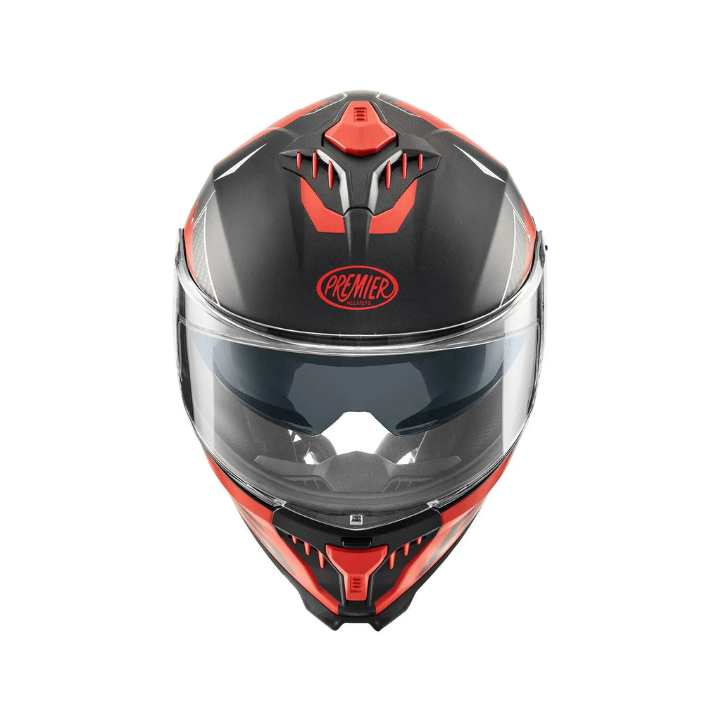 Premier Helmets Typhoon Fullface Hjelm Mat Sort Rød