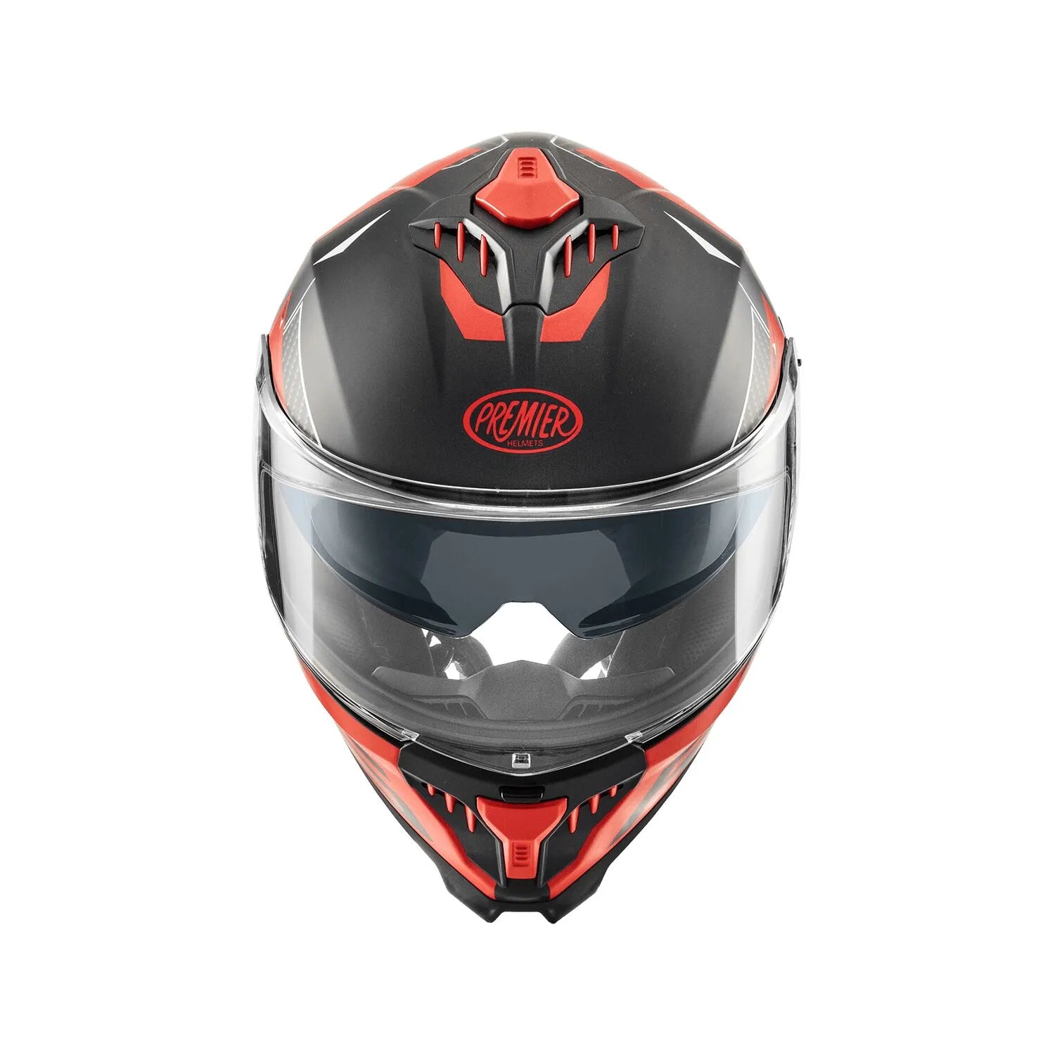 Premier Helmets Typhoon Fullface Hjelm Mat Sort Rød