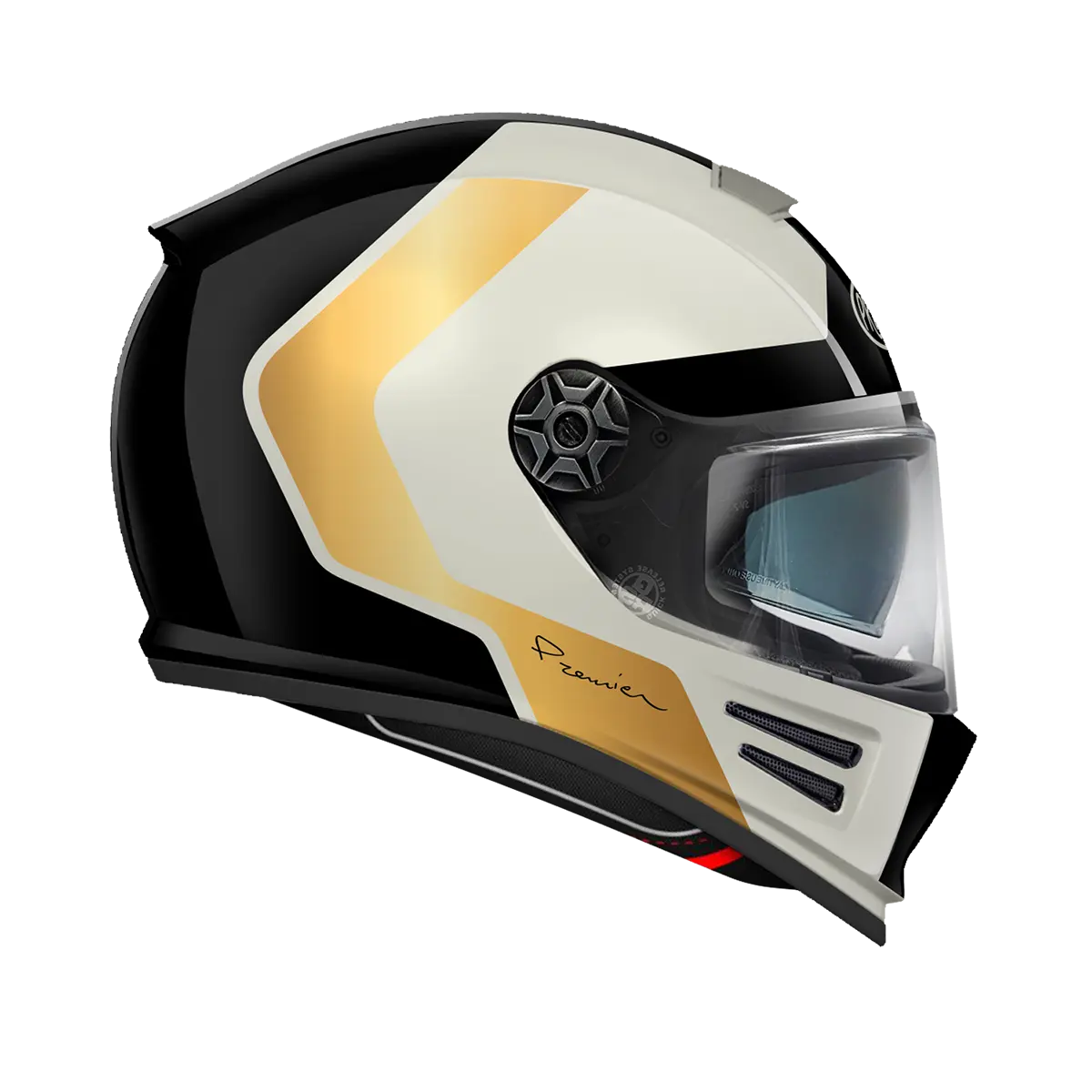 Premier Helmets Commander GP Sort Guld Hvid